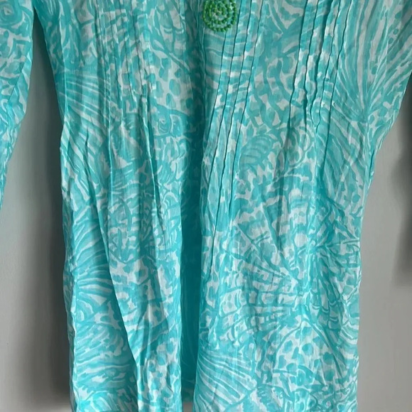 Lilly Pulitzer Sarasota Beaded Tunic Sea Cups Shorely Blue - Picture 5 of 10